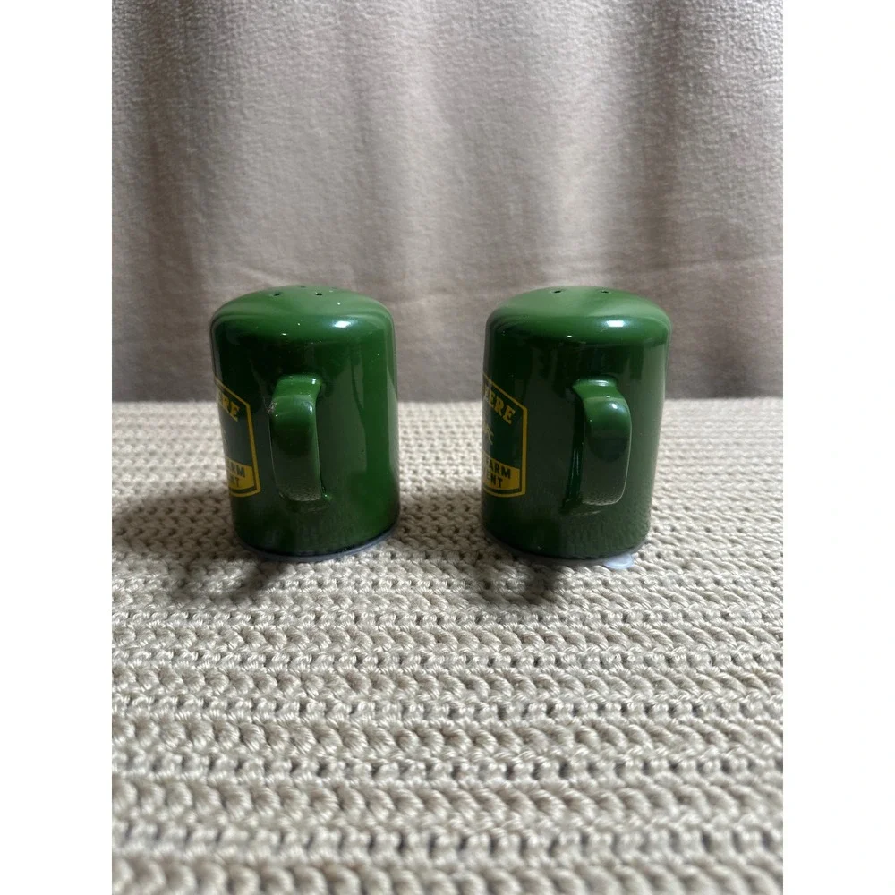 John Deere Salt and Pepper Shaker Set Green Quality Farm Equipment Mug Style